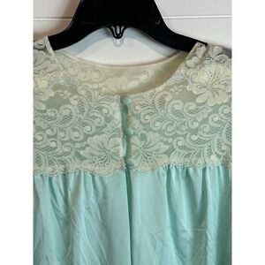 Vintage 1980's Shadow line Peignor Set 2 Pc Set‎ Womens Medium Seafoam Green